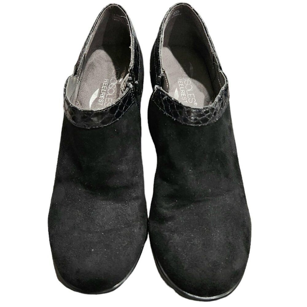 Aerosoles Day Strole Round Toe Stylish Suede Booties Heel Pump 6.5M - Picture 2 of 6